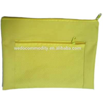 custom A4 mesh folder zipper pocket document bag