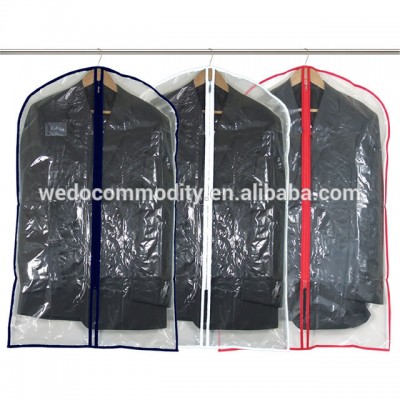 PVC transparent plastic suit cover for mens clothes travel bag