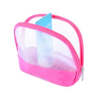 Transparent nylon mesh cosmetic bag clear travel toiletry bags