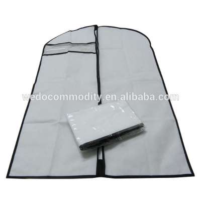 Non wovern garment bag reusable suit cover with transparent pocket wholesale