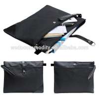 custom men's document bag waterproof A4 file zipper bag with button