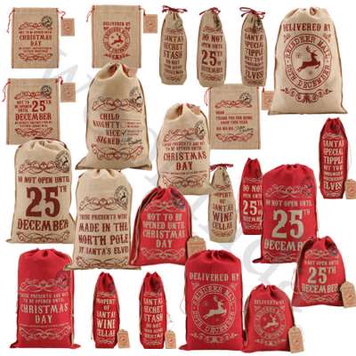 personalized burlap santa bag wholesale jute christmas santa sacks drawstring santa gift bags