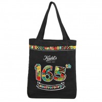 Wholesale Logo Printed Eco Friendly Custom Black Calico Cotton Shopping Bag Canvas Zipper Tote Bag